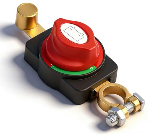 Stacca Batteria per Auto 12V 24V Disconnettore Regolabile 180° Impermeabile Interruttore di Spegnimento Batteria Materiali Anticorrosione per Auto Barche Moto Camion Camper Montaggio