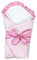 TupTam Unisex Baby Einschlagdecke mit Schleife, Farbe: Rosa, Größe: 70 x 70 cm