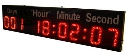 GOODRELIISH Horloge murale à 9 chiffres LED 15,2 cm avec minuteur, compte à rebours et à rebours avec jours heures, minutes et secondes Couleur rouge