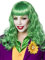 Grüne Damen Langhaar Perücke Wig mit Pony Joker Perücke mit Netz