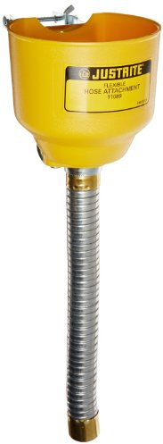Justrite 11089 aufschraubbaren Trichter mit verzinktem Schlauch, 2,5 cm OD X 35,6 cm Länge, für Stahl kann