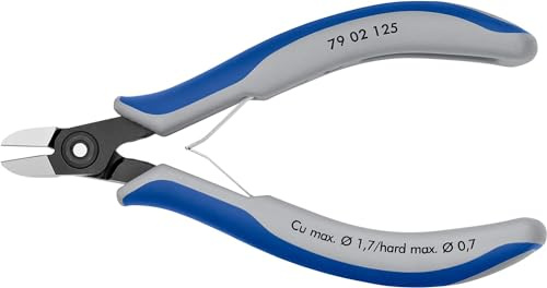 KNIPEX Präzisions-Elektronik-Seitenschneider brüniert, mit Mehrkomponenten-Hüllen 125 mm (SB-Karte/Blister) 79 02 125 SB