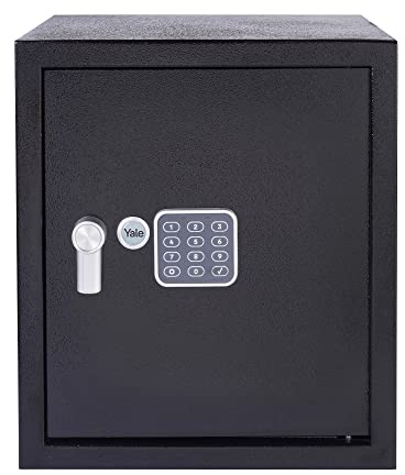 Yale YSV/390/DB1 - Coffre-Fort à Serrure Electronique 100 000 combinaisons, A Poser et Sceller | Format Bureau 39 x 35 x 36 cm (40,1L), Noir