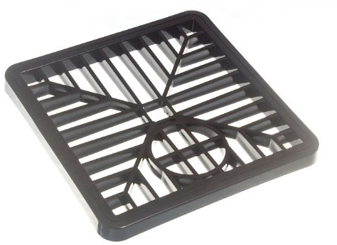 gulley Gitter Kanaldeckel Deckel aus schwarzem PVC 6-Zoll-150mm quadratisch (4er Pack)