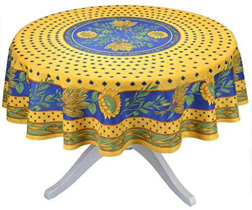 Tournesol gelb 177,8 cm rund French Provencal Tischdecke, Polyester,
