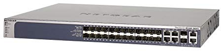 NETGEAR 26-Port SFP/Gigabit Stackable Fully Managed Switch (GSM7328FS) - with 2 x 10G Copper, 24 x 1G SFP and 2 x 10G SFP+, Desktop/Rackmount, and ProSAFE Lifetime Protection, M5300 Series