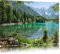 Pixxprint Wunderschöner See im Wald, Größe: 60x40cm, Leinwandbild, fertig gespannt, Wandbild, Dekoration, Kunstdruck, kein Poster