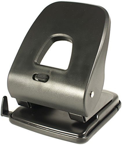 Pavo 8053179 Premium Robuste Bürolocher mit Anschlagschiene für 40 Blatt, schwarz