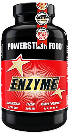 Powerstar Enzym Komplex Bromelain 1200 GDU Papain 6000 USP - 120 Kapseln | 120 Kapseln hochdosiert mit 1170 mg Enzyme pro Portion - geprüfte Pharmaqualität - Enzym Kapseln - Premiumqualität