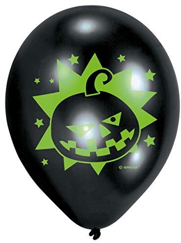 Amscan 999246 - Luftballons Halloween, 6 Stück, Größe 22,8 cm, Kindergeburtstag, Dekoration, Mottoparty, Halloween