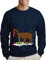 Green Turtle T-Shirts Witziges Ugly Sweater Geschenk Verkatertes Rentier Sweatshirt X-Large Marineblau