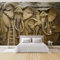 Holzschnitzerei Tapete Wandbild Thai Sofa Tapete Thai Dekoration 3D dreidimensionale Relief Elefant Tapete Tapete Wandtuch fototapete 3d effekt tapete tapeten wald vintage-250cm×170cm