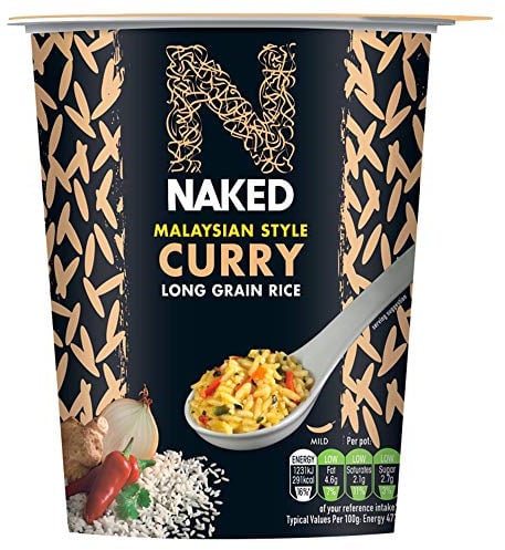 Naked Malaysian Style Curry Long Grain Rice, 78g (Pack of 6)