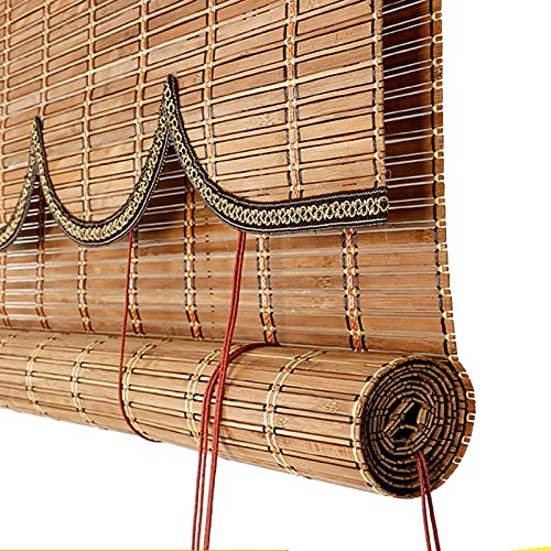 Bambusrollo Rollos Bambus Rollo Sonnenschirm für Außen Pergola Balkon, Sichtschutz Jalousien mit Valance, 95cm/115cm/135cm/155cm Breit (Size : 135×270cm(53×106in))