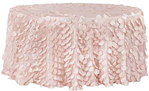 Runde TAFT-Tischdecke – 335,3 cm | Blush/Rose Gold Blütenblatt Kreis | 1 Stück