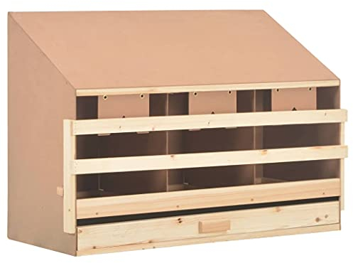 Ksodgun Legenest Hühnernest 3 Fächer Abrolllegenest Legenester Abrollnest für Geflügel 93 x 40 x 65 cm Massivholz Kiefer