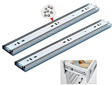 1 Par Carriles para Cajones,Guías Correderas de Extensión Completa,Capacidad Carga 45 kg para Trabajos Pesados, para Deslizadores Armario Cocina Carriles(Size:50cm/20in)