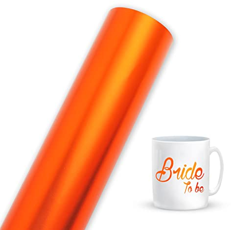 Prime Vinyl Matte Orange Permanent Vinyl, Matte Metallic Vinyl Roll - 12 x 6 ft - Self Adhesive Vinyl for Cricut Machine for Crafts, Decal