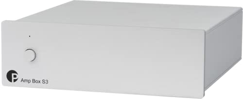 Pro-Ject Amp Box S3, Mikro-audiophiler Stereo-Endverstärker mit 2 x 50 W, Triggeranschluss, Silber