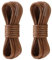 Yusimu 2 Pares de Cordones Redondos Encerados para Zapatos | 2,5 mm Delgados y Duraderos para Oxfords, Brogues y Derby | Cordones Unisex para Zapatos Escolares y de Negocios,Marrón Claro,70 cm