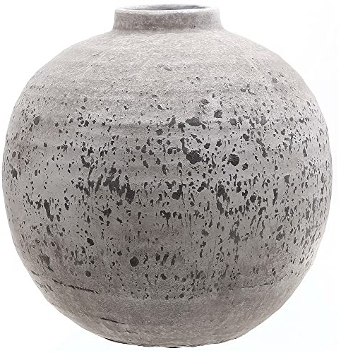 Hill Interiors Tiber Stone Ceramic Vase (28cm x 28cm x 28cm) (Grey)
