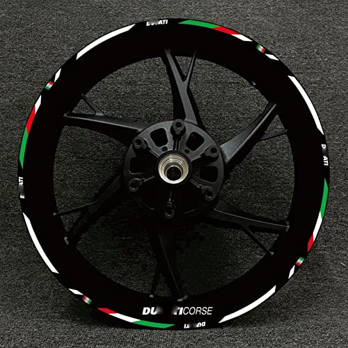 ROANNY Felgenband Motorrad Rad Aufkleber Felge Für Ducati V4 797 748 1098 S 821 696 Monster 1100 Vorne Hinten Aufkleber Full Set Aufkleber (Color : 26)