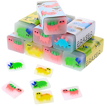 TIESOME Niedliche Bleistift-Radiergummis, 8 Stück Dinosaurier-Radiergummis, lustige niedliche Radiergummis, Schreibtisch, Haustiere, Bleistift-Radiergummis für Schüler, Schulbedarf, Preis, Party