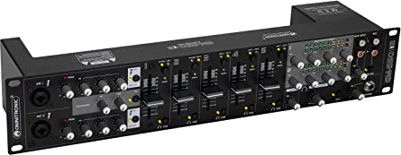 OMNITRONIC EM-550B MK2 Entertainment-Mixer | Multifunktionaler 5+2-Kanal-Installationsmixer, Schwarz