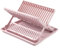 CABLEPELADO Escurreplatos Plegable de plastico con Bandeja, Secaplatos Plegable plástico con Bandeja, Soporte para Platos Plegable de plástico, 37 cm de Largo, 33 cm de Fondo y 21 cm de Alto, Rosa