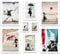 ARTFAVES® Poster Set - BANKSY STREET ART - mehrteilige Wanddeko Wohnzimmer - 8 moderne Wandbilder Collage, Girl Balloon, Flower Thrower, Umbrella - ohne Bilderrahmen