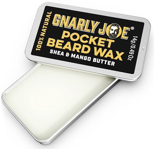 Gnarly Joe Pocket Beard Wax - 14g Natural Beard Wax for Men Strong Hold - Triple Action Beard Styling Balm & Conditioner - Straightens, Styles & Softens Beard, Grooming Wax - Made in UK