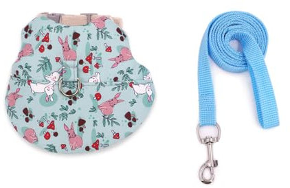 Kaninchen Geschirr mit Leine, Weiches Hasenleine, Verstellbares Kaninchengeschirr mit 1,2m Leine Für Zwergkaninchen, Hasen, Kleines Tier, Kitty, Little Pet Walking