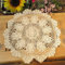Tovaglietta all'uncinetto fatta a mano a forma di fiore, tappetino rotondo in stile retrò, centrini in cotone beige, perfetti per tavolo da pranzo