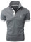 GLESTORE Kurzarm Poloshirt Herren T Shirt Männer Hemd Herren T-Shirt Sommer Polo Shirt Grau XL