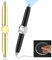 AUAUY 2 Stück Metall Spinning Pen Fidget Spinner Pen mit LED-Licht Schreibwerkzeug Praktischer Fidget Pen Beleuchtete Spitze Stift Kugelschreiber für Beleuchtung zum Schreiben im Dunkeln(Schwarz+Gold)