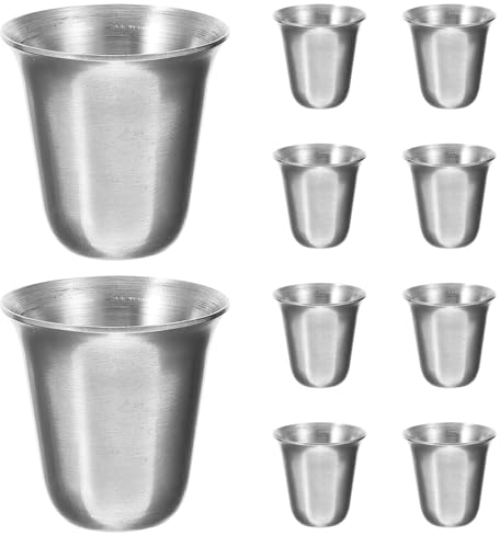 Luxshiny 10pcs Stainless Steel Communion Cups Portable Religious Drinking Cups for Church Easy Clean Design for Bars Restaurants and Events