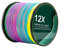 L SERVER Trecciato Pesca 500m/1000m 12 Trecce Anti-morso Filo da Pesca 100% PE Esca Lenza Mare Pesca Lenza 12.6-81kg, Colorato (500 m), 10.0 (0.60mm/81.0kg)