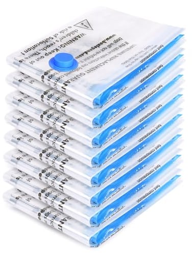 BoxLegend Vacuum Storage Bags Vacuum Bags - 8 Large 80x60cm Double Zip Seal Reusable Airtight Bags Vacuum Pack Storage Bags for Duvets, Bedding, Pillow, Clothes, Quilt, Sweater, Comforter, Suitcase