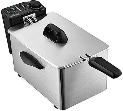 LAMEDOAT 2.5L/3.5L/4L Electric Deep Fryer w/Basket & Lid, Stainless Steel Commercial Frying Machine, with Temperature Limiter, for Home Use