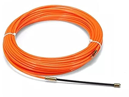 Fish tape cable puller， Glass Fiber Electric Metal Wall Cable Cable Puller Duct Nylon Fish Tape Reel Rod,(5m)