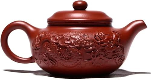 Yoeoefuo Handmade Purple Clay Dragon Teapot Asian Cultural Teaware 210 ml Purple Teapot with Strainer Tea Ceremony Pot Tea Kettle