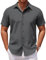 COOFANDY Mens Short Sleeve Business Dress Shirts Summer Lightweight Casual Formal Work Shirts for Men Adult Basic Classic Top Dark Grey 3XL