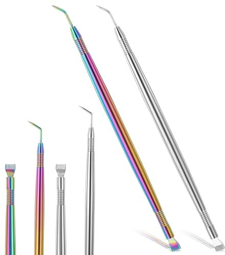 2 Stück Edelstahl Wimpernlifting Seperator,Ymapinc 2 in 1 Wimpernbürstchen Wimpernkamm Lash Lifting Zubehör Tool Wimpernverlängerung Werkzeug für Volume, Klassische und Wimpern