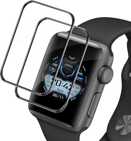 Carantee 2 Stück Schutzfolie für Panzerglas für Apple Watch Series 4/5/6/SE 44mm Folie, Ultradünn Series 4/5/6/SE 44mm Displayschutzfolie, Bläschenfrei Anti-Staub Schutzglas für Apple Watch 44mm