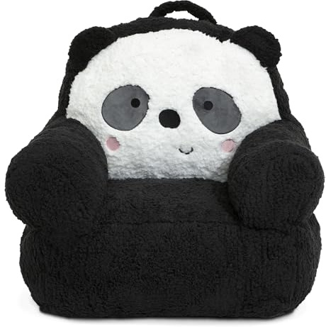 Delta Children Panda Cozee Buddy Chair, Black/White, 19W x 17.5D x 19H