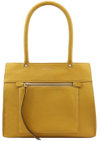Lloyd Baker London – DIXIE Leather Shoulder Bag: Women's Medium Zip-Top Shoulder Bag in 100% Genuine Full Grain Leather with a Modern Design- CEYLON YELLOW (Yellow)