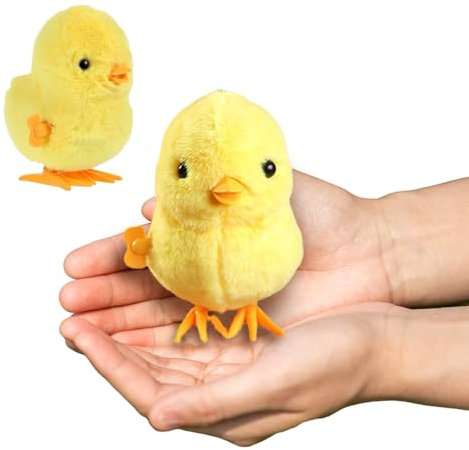 XiXiRan Aufziehspielzeug Huhn, 2 Stück Küken Kuscheltier, Huhn Kuscheltier, Küken Spielzeug zum Aufziehen, Ostern Spielzeug Geschenk, Aufziehspielzeug Kinder
