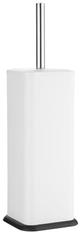 Jantex Powder-Coated Steel Square Toilet Brush and Holder, White | Provides a neat, space-saving hygiene solution for busy commercial washrooms, guest bathrooms, and hospitality venues.