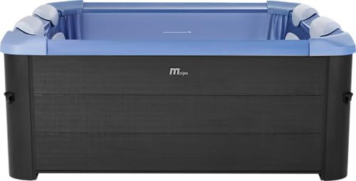 AQUALINE MSpa Oslo Sapphire 4-6 Person Portable Modular Hot Tub - Wi-Fi Controlled 13A Plug & Play (New 2025 Model) Exterior LED Colour Lighting 160x160x65cm 120 Massage Jets All Year Use - DIY Setup