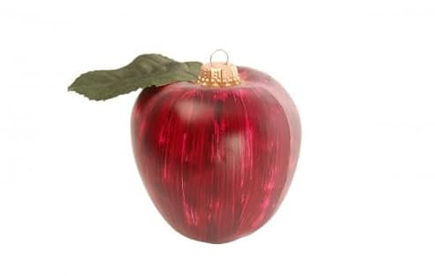 Krebs Glas Lauscha - Christbaumschmuck/Weihnachtsbaumanhänger aus Glas - Motiv: Apfel - Farbe: Rot - Größe: 10 cm